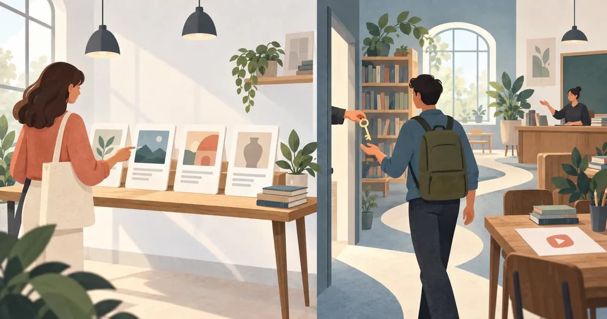Editorial illustration for CourseWhiz is a storefront theme: planning the LMS and course-access layer