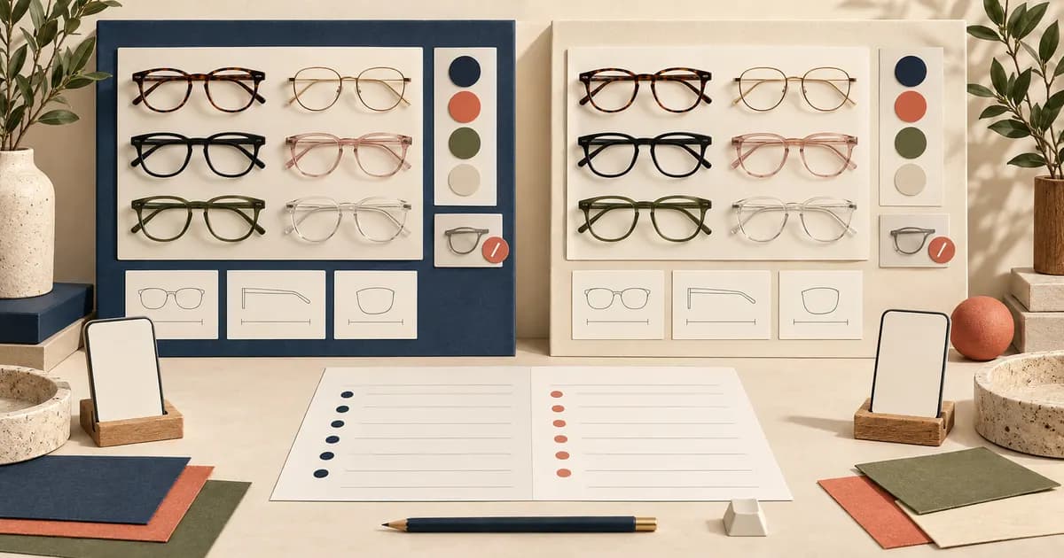 Editorial illustration for How to compare two eyewear themes with the same catalog