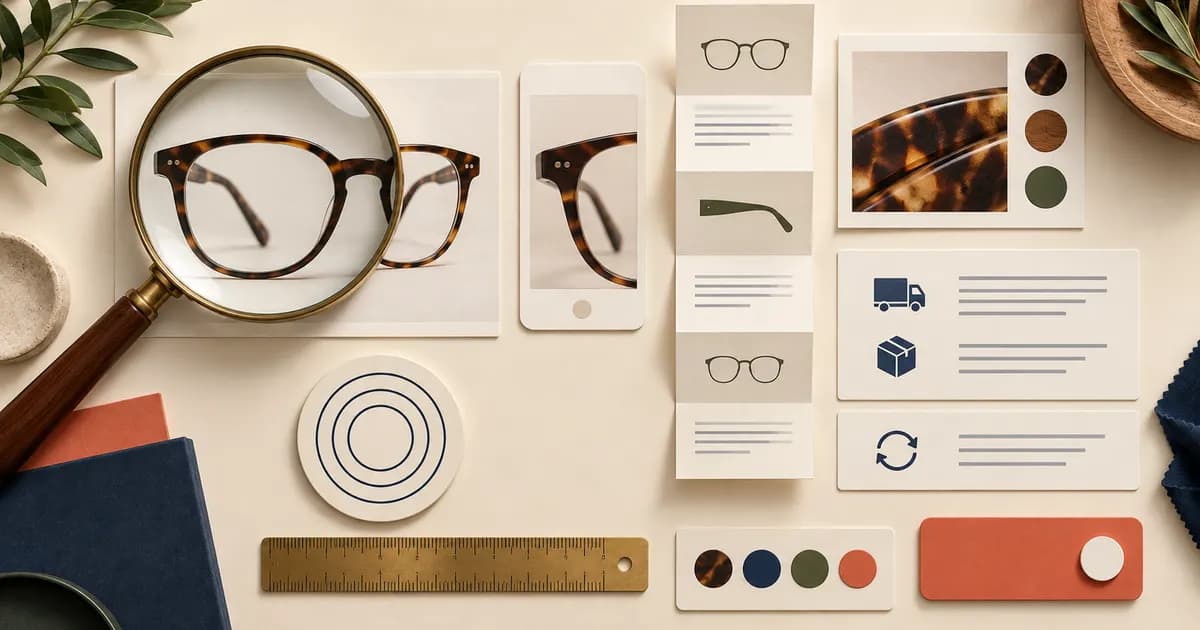 Editorial illustration for Handling zoom and long text in an eyewear theme