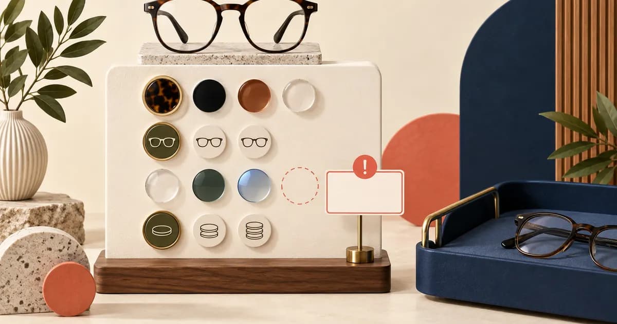 Editorial illustration for Writing helpful validation errors for eyewear purchase options