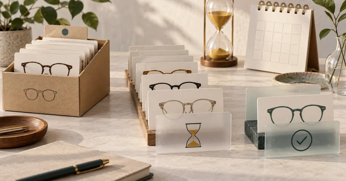 Editorial illustration for Handling preorder messaging in a eyewear storefront