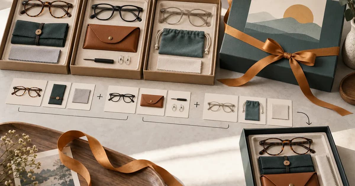Editorial illustration for Testing bundle presentation for eyewear product sets