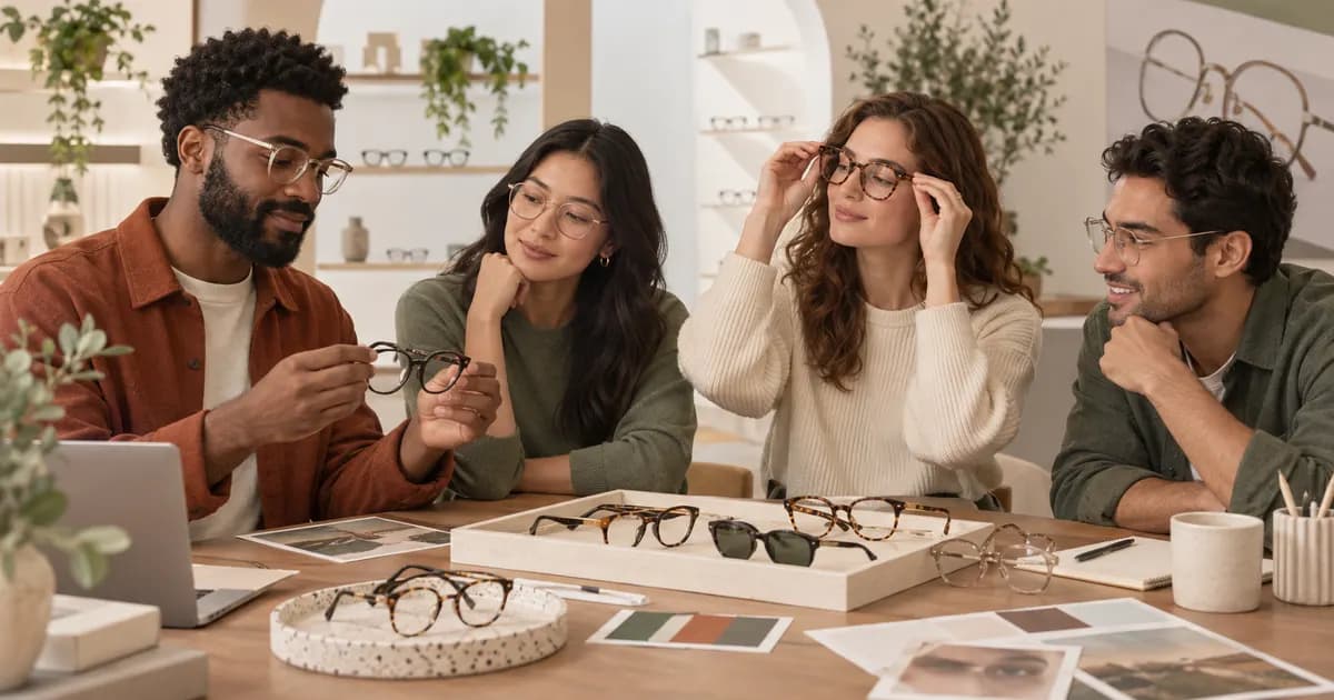 Editorial illustration for Recruiting representative testers for a eyewear storefront