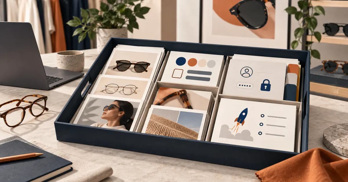 Editorial illustration for Building an agency handoff pack for a eyewear storefront