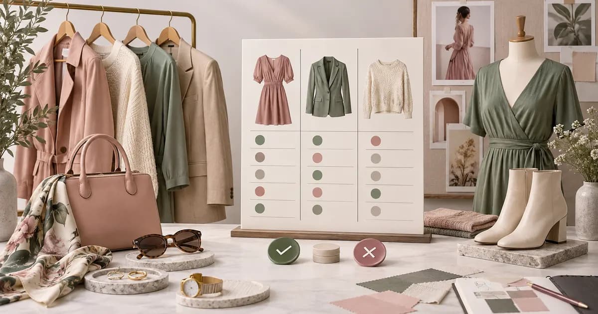 Editorial illustration for Theme trial scorecard for a fashion catalog