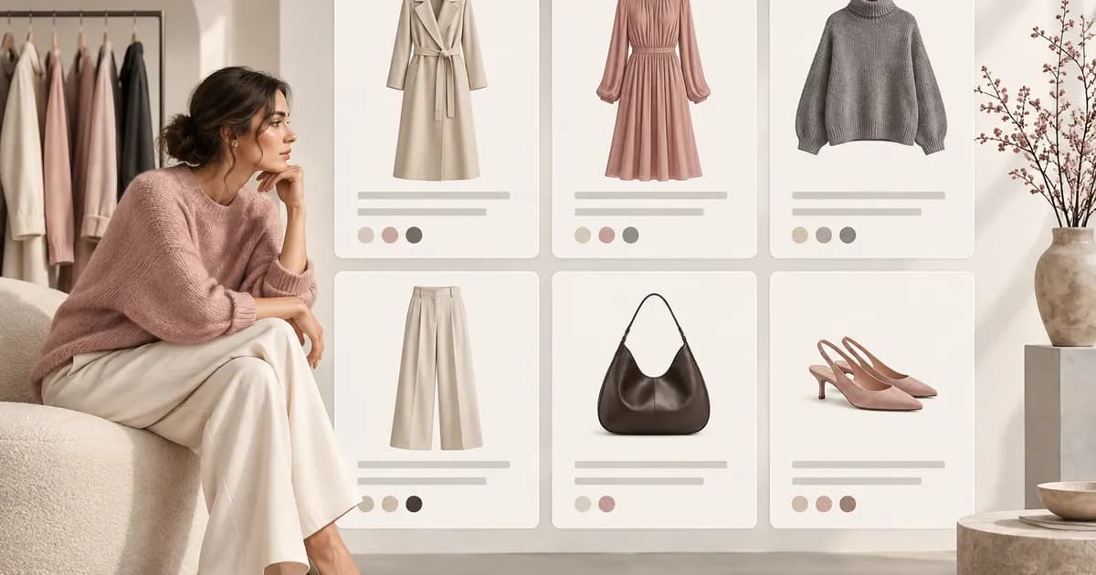 Editorial illustration for Designing collection cards for long fashion product names