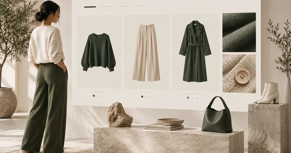 Editorial illustration for Designing a fashion collection page with sparse imagery