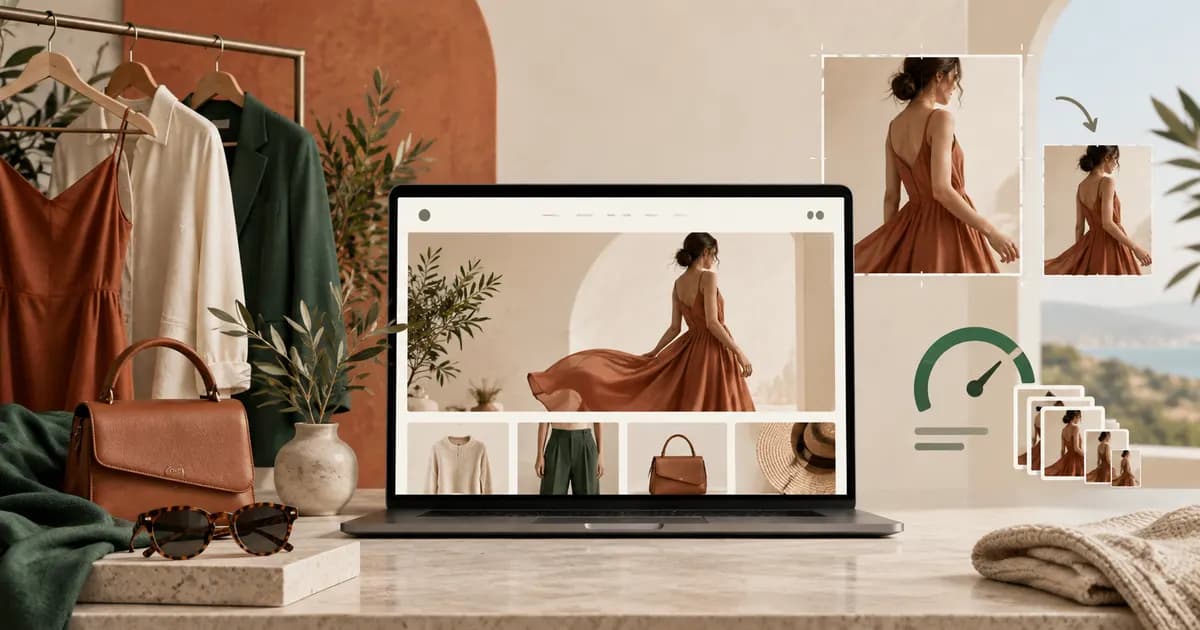 Editorial illustration for Optimizing hero images for a fashion storefront