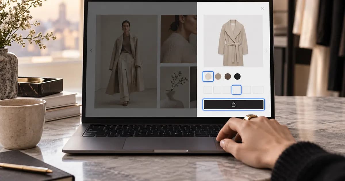 Editorial illustration for Testing focus visibility in a fashion product drawer