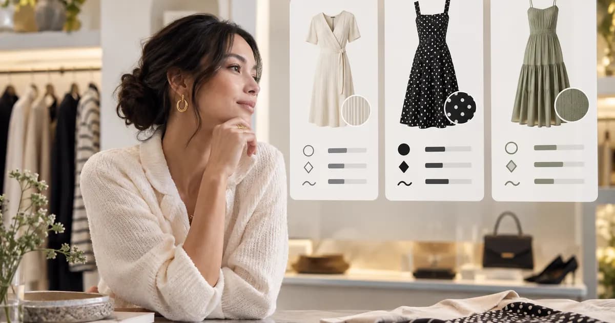 Editorial illustration for Making fashion comparison information readable without color