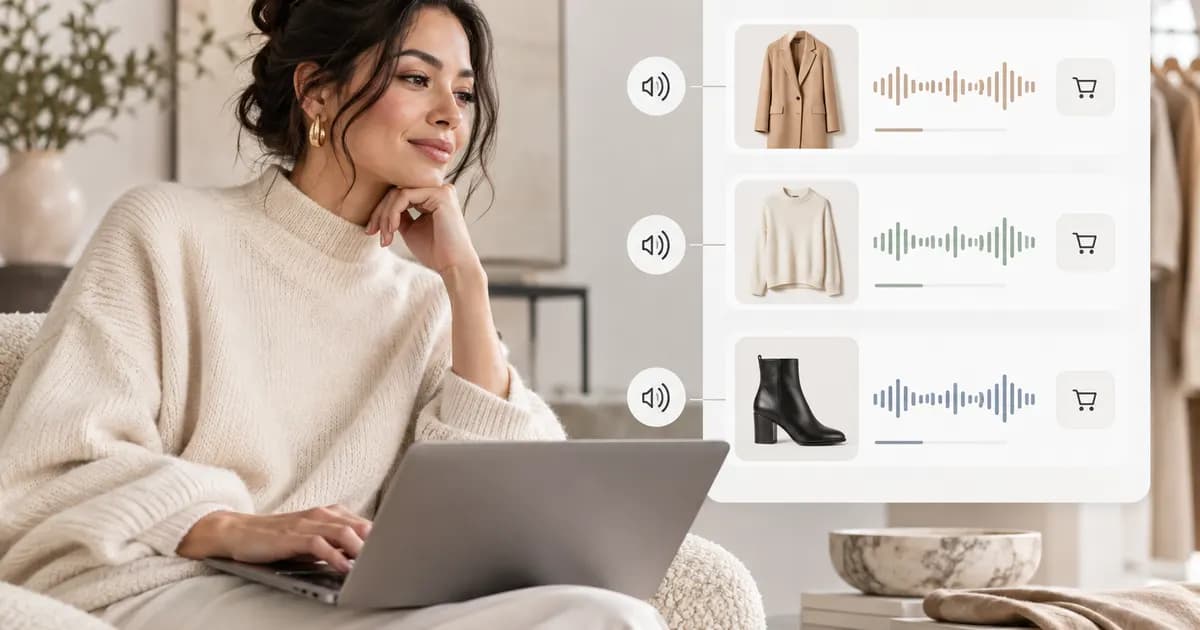 Editorial illustration for Auditing screen-reader labels in a fashion cart