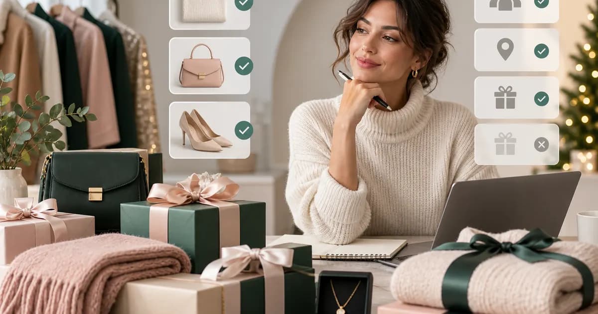 Editorial illustration for Planning a fashion gift collection with clear eligibility