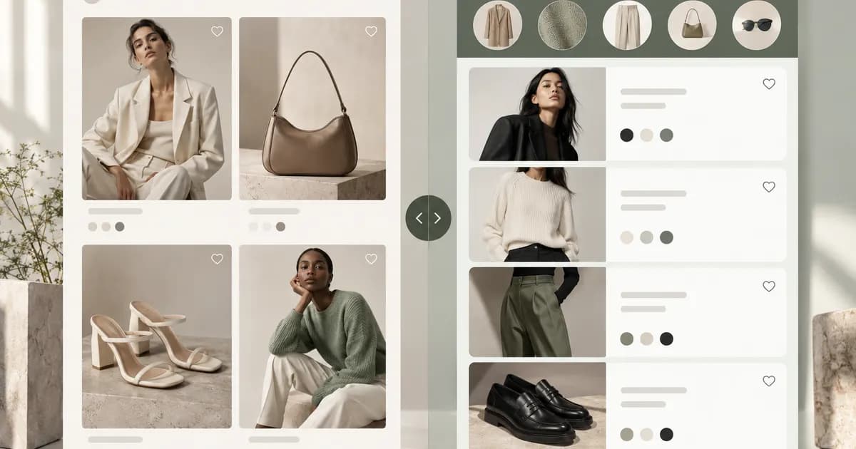Editorial illustration for Comparing fashion collection-card layouts in a controlled test