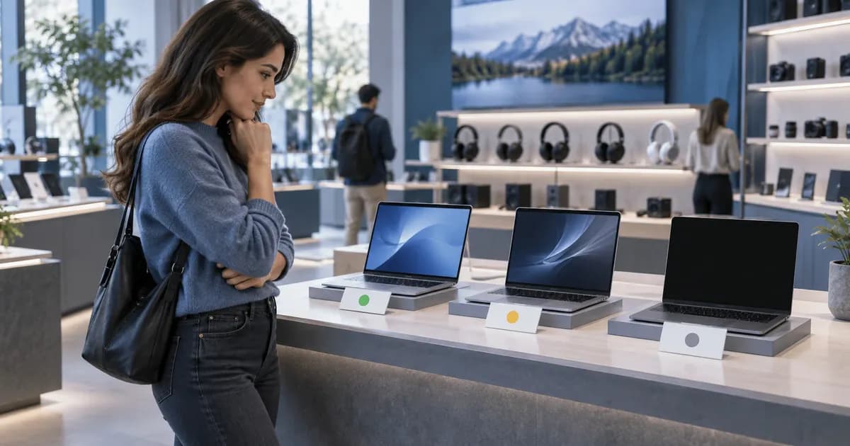 Editorial illustration for Showing stock states consistently across a electronics store