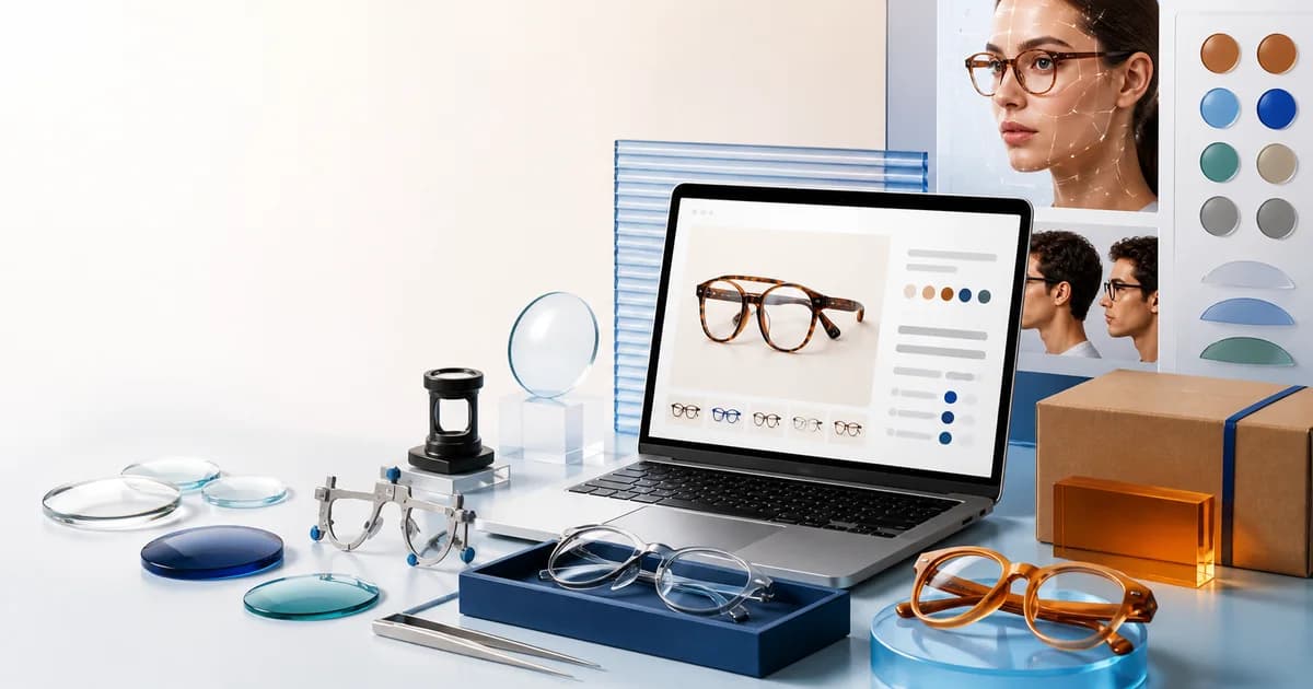 Eyewear launch plan with frame measurements and lens fulfillment