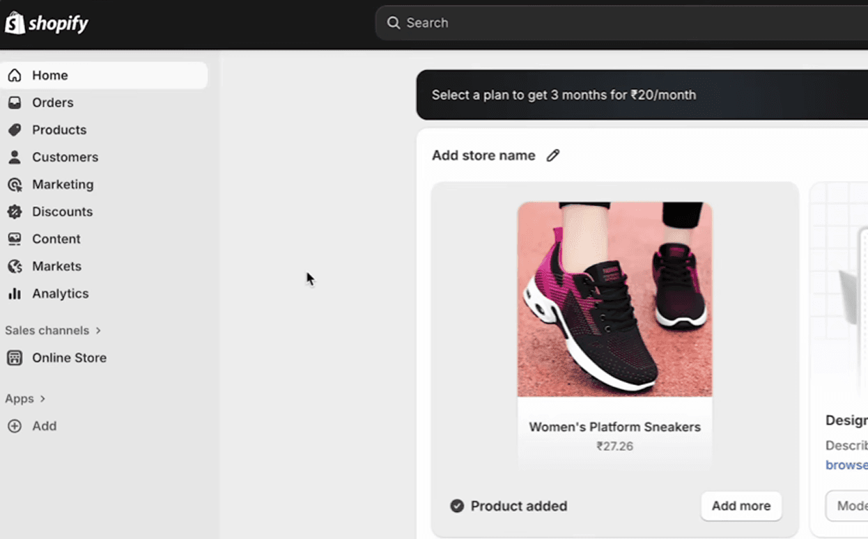 Shopify theme editor with customizable sections and settings