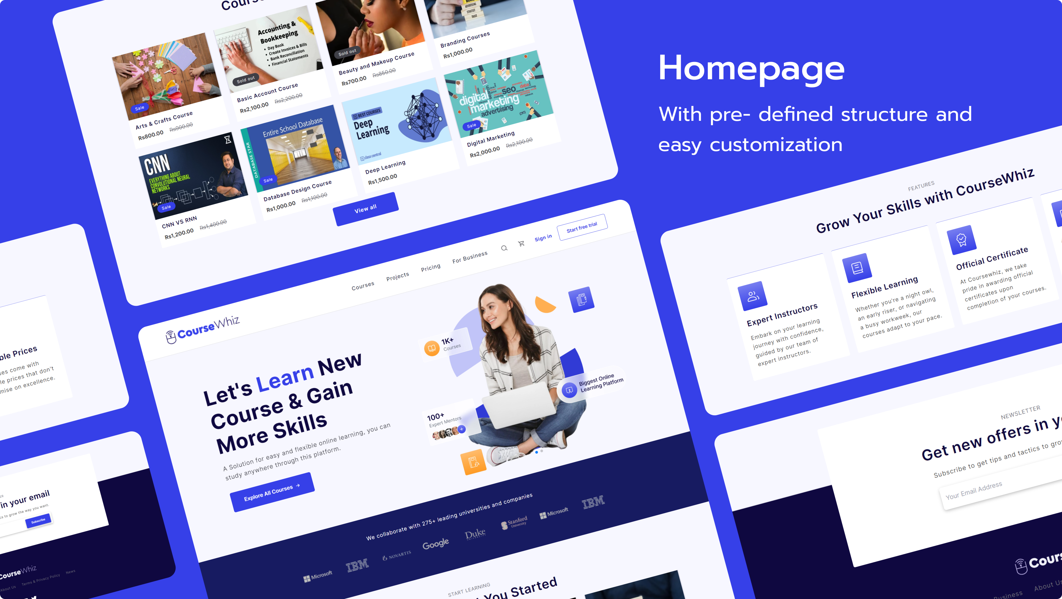 coursewhiz shopify e-commerce theme homepage