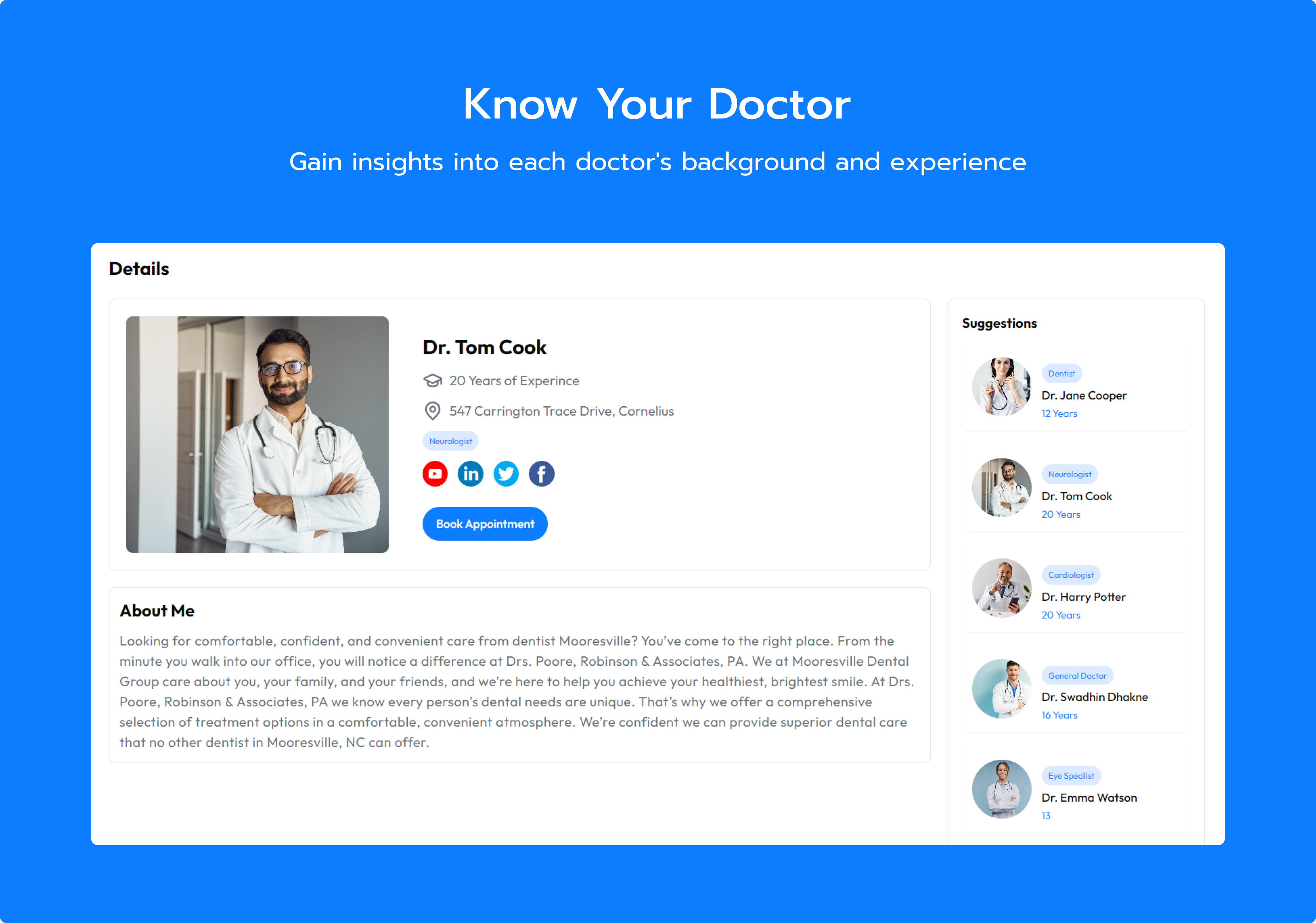 doctor appointment doctor details