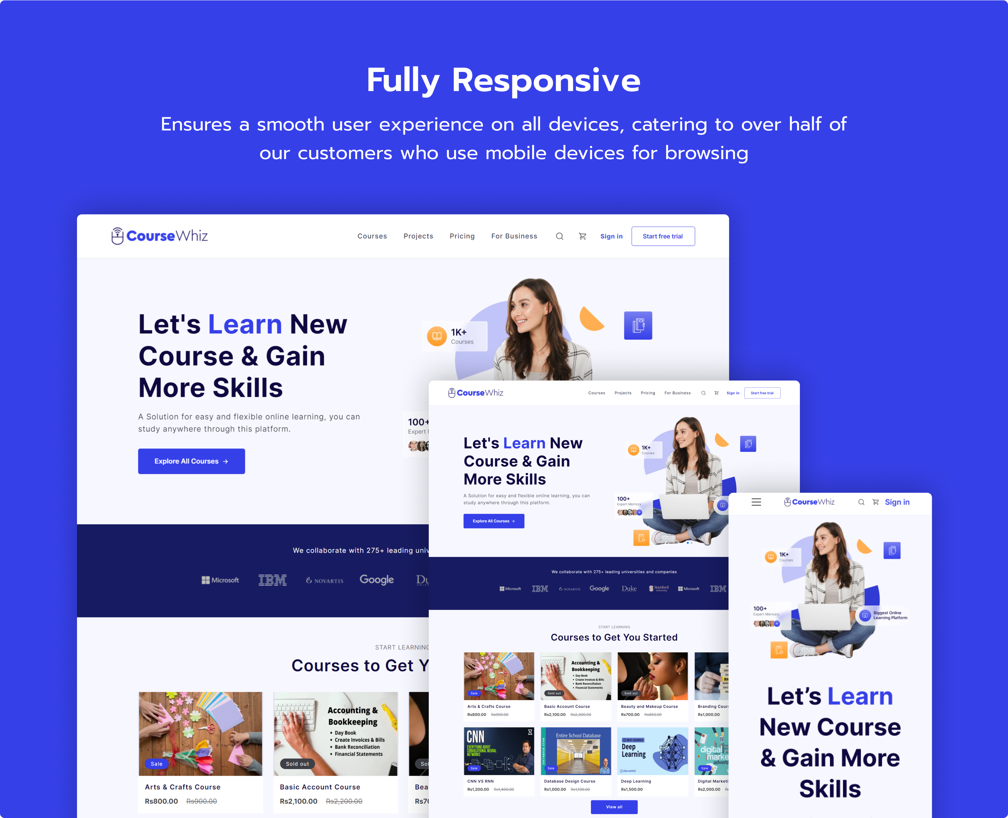 coursewhiz shopify e-commerce theme responsive design