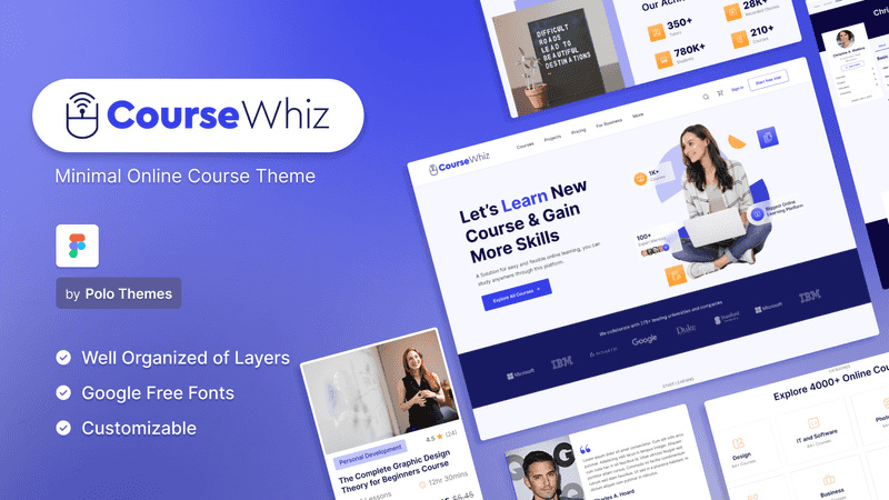 Course Whiz Figma UI