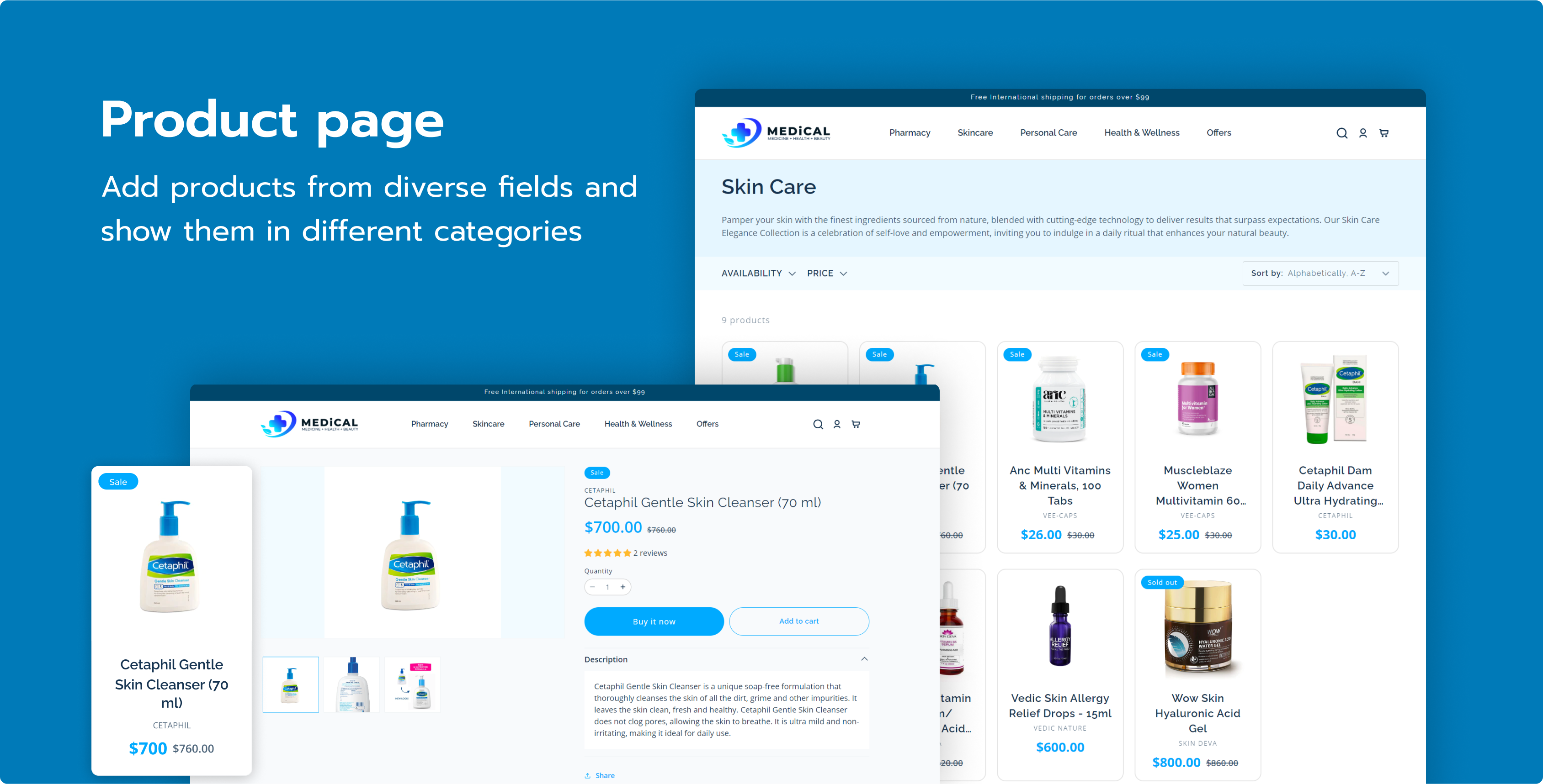 medical shopify e-commerce theme course details page