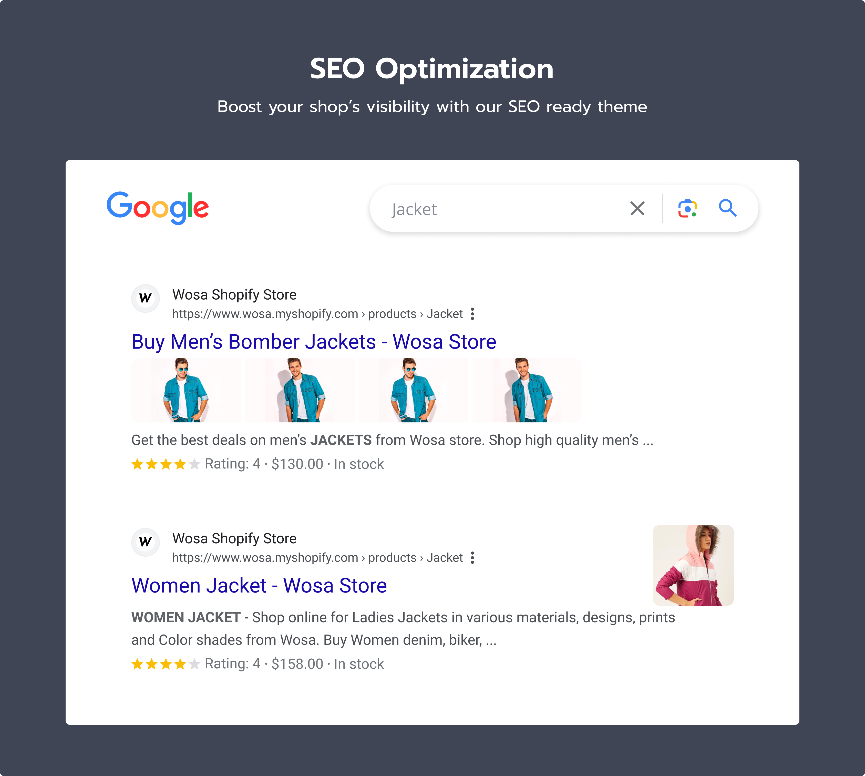 wosa shopify e-commerce theme seo optimization